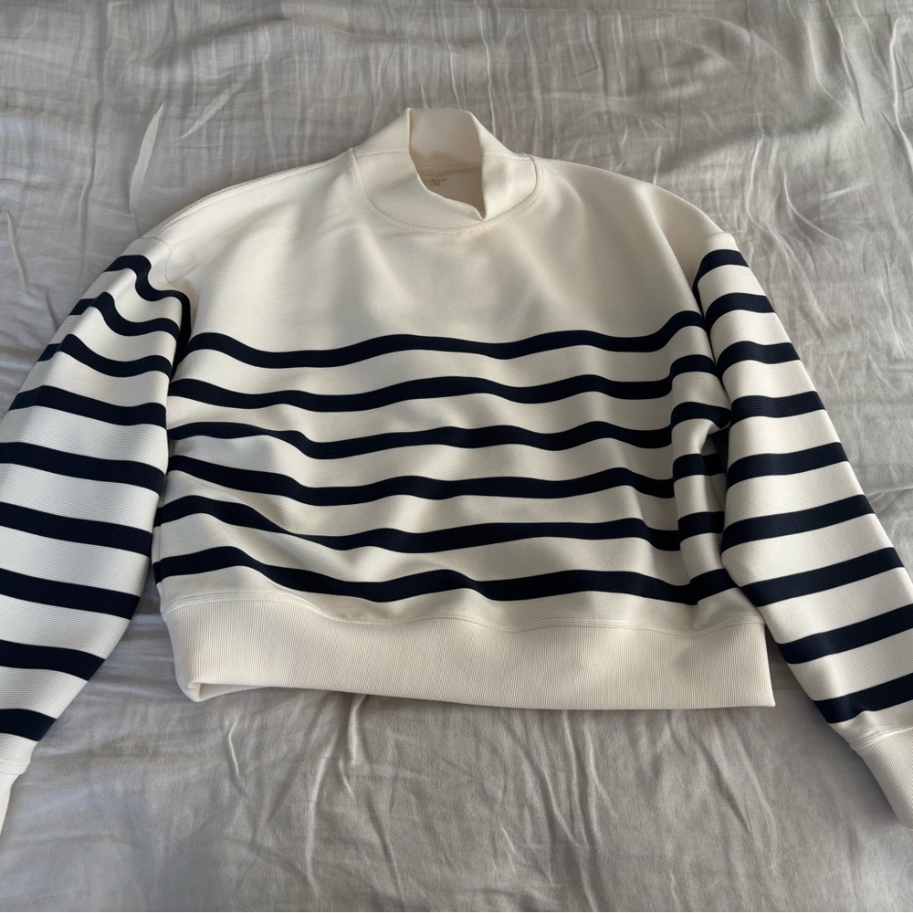 Alia Cream Ribbed Top
